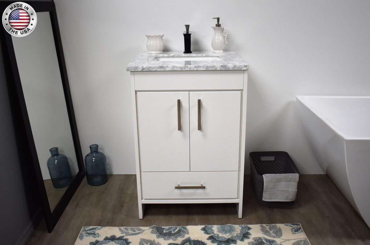 Volpa USA Capri 24" Modern Bathroom White Vanity MTD-3524W-1C FSMIU