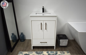Volpa USA Capri 24" Modern Bathroom White Vanity MTD-3524W-1W FMIU