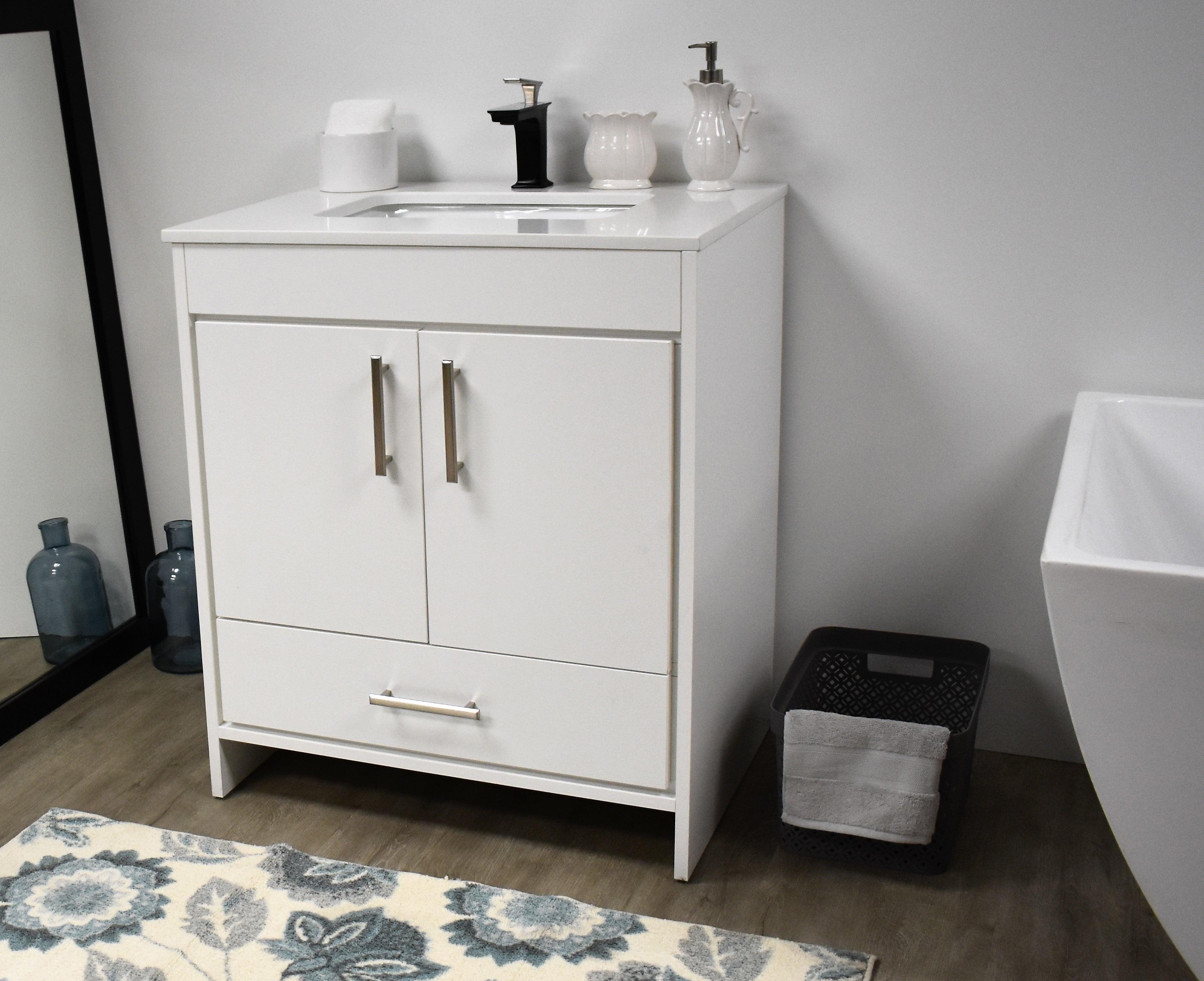 Volpa USA Capri 24" Modern Bathroom White Vanity MTD-3524W-1W A