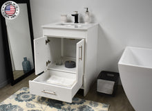 Load image into Gallery viewer, Volpa USA Capri 24&quot; Modern Bathroom White Vanity MTD-3524W-1W AOMIU