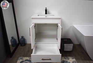 Volpa USA Capri 24" Modern Bathroom White Vanity MTD-3524W-1W FOMIU