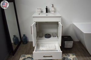 Volpa USA Capri 24" Modern Bathroom White Vanity MTD-3524W-1W OSMIU