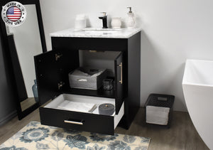 Volpa USA Capri 30" Modern Bathroom Vanity Black MTD-3530BK-1C AOMIU