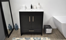 Load image into Gallery viewer, Volpa USA Capri 30&quot; Modern Bathroom Vanity Black MTD-3530BK-1C F