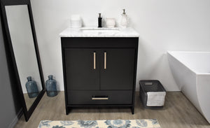 Volpa USA Capri 30" Modern Bathroom Vanity Black MTD-3530BK-1C F