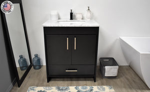 Volpa USA Capri 30" Modern Bathroom Vanity Black MTD-3530BK-1C FMIU