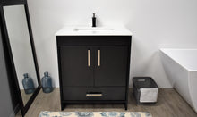 Load image into Gallery viewer, Volpa USA Capri 30&quot; Modern Bathroom Vanity Black MTD-3530BK-1W F