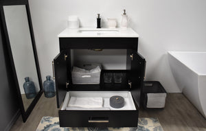 Volpa USA Capri 30" Modern Bathroom Vanity Black MTD-3530BK-1W FOS