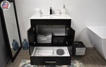 Load image into Gallery viewer, Volpa USA Capri 30&quot; Modern Bathroom Vanity Black MTD-3530BK-1W FOSMIU