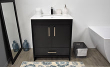 Load image into Gallery viewer, Volpa USA Capri 30&quot; Modern Bathroom Vanity Black MTD-3530BK-1W FS