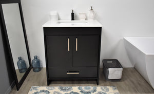 Volpa USA Capri 30" Modern Bathroom Vanity Black MTD-3530BK-1W FS