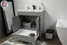 Load image into Gallery viewer, Volpa USA Capri 30&quot; Modern Bathroom Vanity Grey MTD-3530G-1C AOMIU