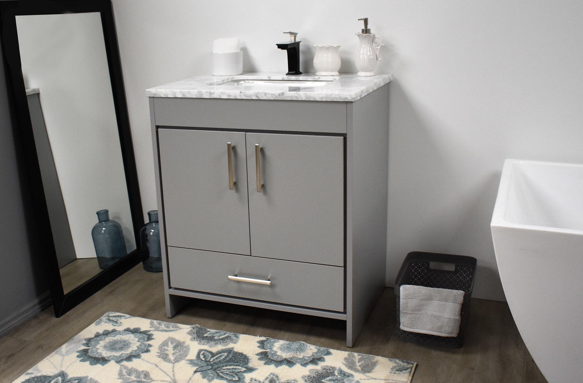 Volpa USA Capri 30" Modern Bathroom Vanity Grey MTD-3530G-1C AS