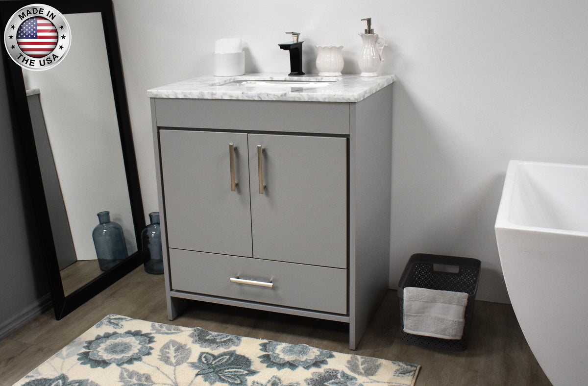 Volpa USA Capri 30" Modern Bathroom Vanity Grey MTD-3530G-1C ASMIU