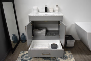 Volpa USA Capri 30" Modern Bathroom Vanity Grey MTD-3530G-1C FO