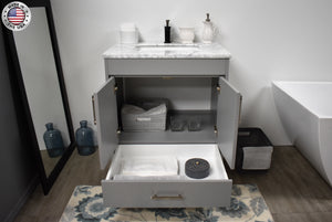 Volpa USA Capri 30" Modern Bathroom Vanity Grey MTD-3530G-1C FOMIU