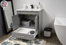 Load image into Gallery viewer, Volpa USA Capri 30&quot; Modern Bathroom Vanity Grey MTD-3530G-1W AOSMIU
