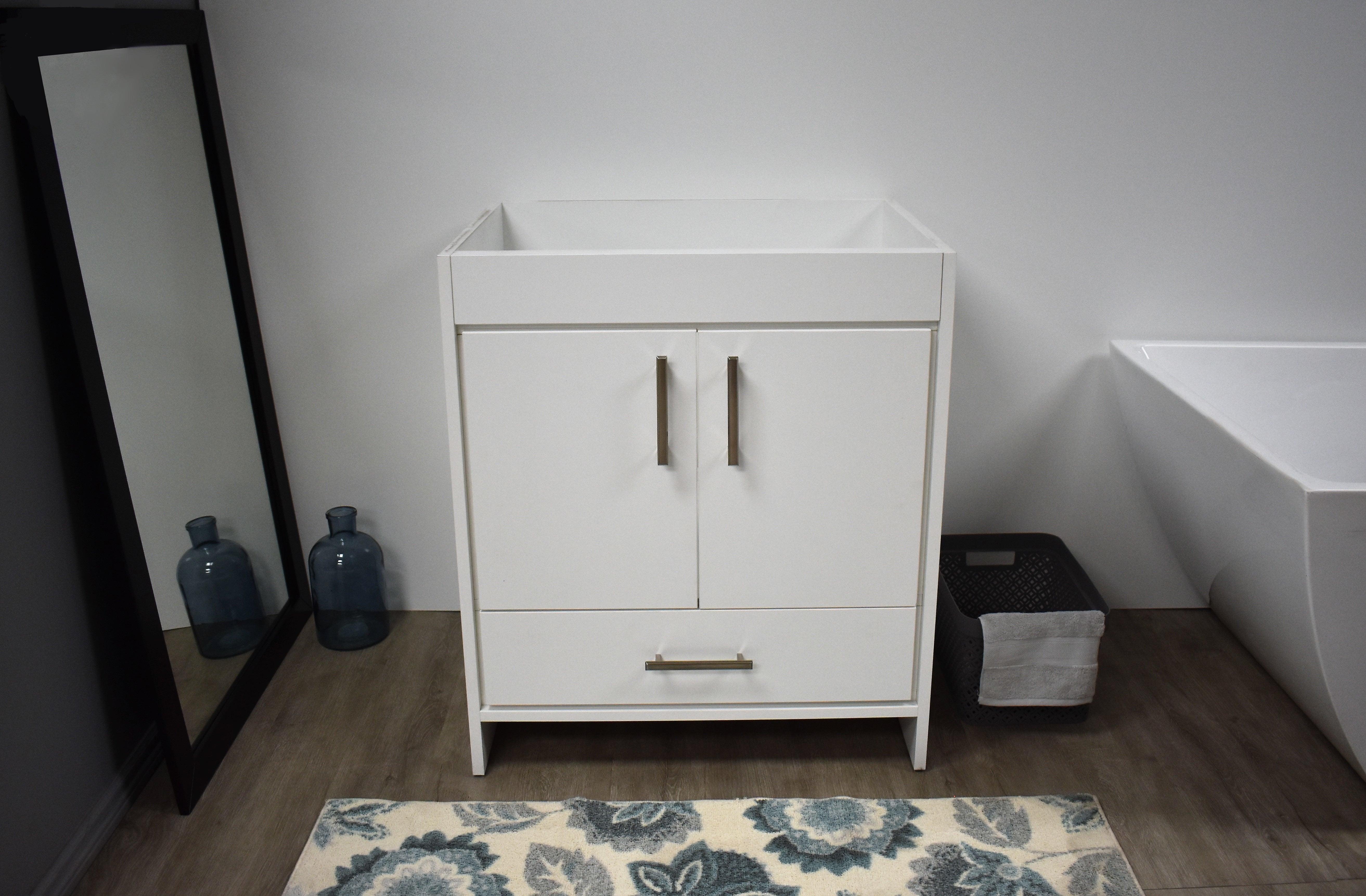 Volpa USA Capri 30" Modern Bath Vanity Carrara Marble top MTD-3530-1C