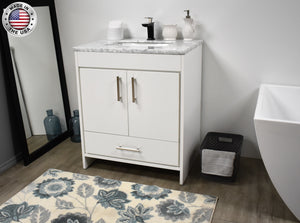 Volpa USA Capri 30" Modern Bathroom Vanity White MTD-3530W-1C AMIU