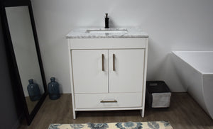 Volpa USA Capri 30" Modern Bathroom Vanity White MTD-3530W-1C F