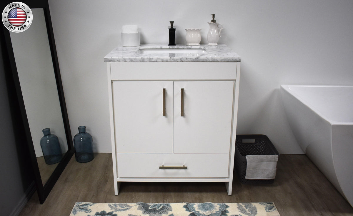 Volpa USA Capri 30" Modern Bathroom Vanity White MTD-3530W-1C FSMIU