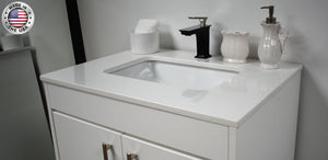 Volpa USA Capri 30" Modern Bathroom Vanity White MTD-3530W-1W CFMIU