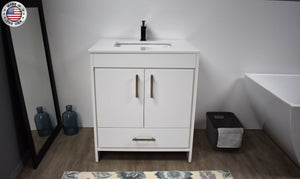 Volpa USA Capri 30" Modern Bathroom Vanity White MTD-3530W-1W FMIU