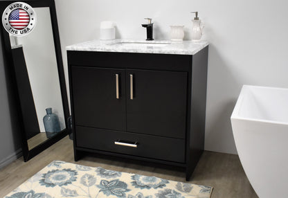 Volpa USA Capri 36" Modern Bathroom Vanity Black MTD-3536BK-1C AMIU