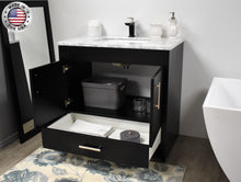 Load image into Gallery viewer, Volpa USA Capri 36&quot; Modern Bathroom Vanity Black MTD-3536BK-1C AOSMIU