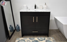 Load image into Gallery viewer, Volpa USA Capri 36&quot; Modern Bathroom Vanity Black MTD-3536BK-1C FSMIU