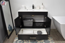 Load image into Gallery viewer, Volpa USA Capri 36&quot; Modern Bathroom Vanity Black MTD-3536BK-1W FOSMIU