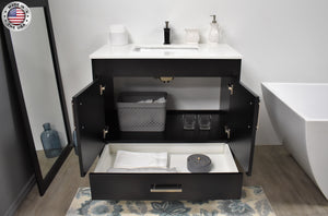 Volpa USA Capri 36" Modern Bathroom Vanity Black MTD-3536BK-1W FOSMIU