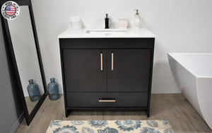Volpa USA Capri 36" Modern Bathroom Vanity Black MTD-3536BK-1W FSMIU