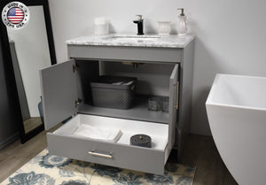 Volpa USA Capri 36" Modern Bathroom Vanity Grey MTD-3536G-1C AOSMIU