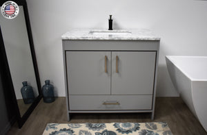 Volpa USA Capri 36" Modern Bathroom Vanity Grey MTD-3536G-1C MIU