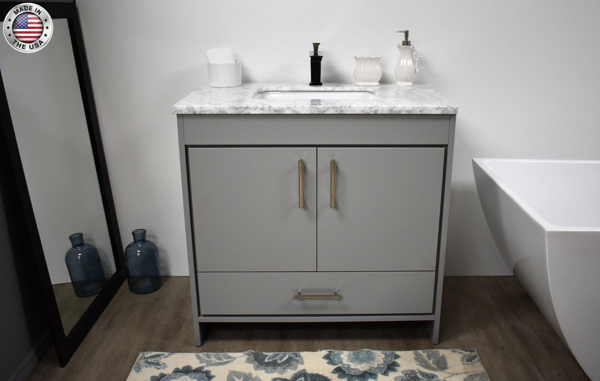 Volpa USA Capri 36" Modern Bathroom Vanity Grey MTD-3536G-1C FSMIU