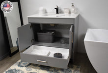 Load image into Gallery viewer, Volpa USA Capri 36&quot; Modern Bathroom Vanity Grey MTD-3536G-1W AOSMIU
