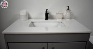 Volpa USA Capri 36" Modern Bathroom Vanity Grey MTD-3536G-1W CMIU