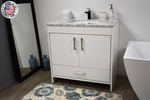 Volpa USA Capri 36" Modern Bathroom Vanity White MTD-3536W-1C MIU AS