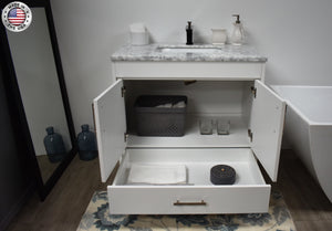 Volpa USA Capri 36" Modern Bathroom Vanity White MTD-3536W-1C MIU FOS