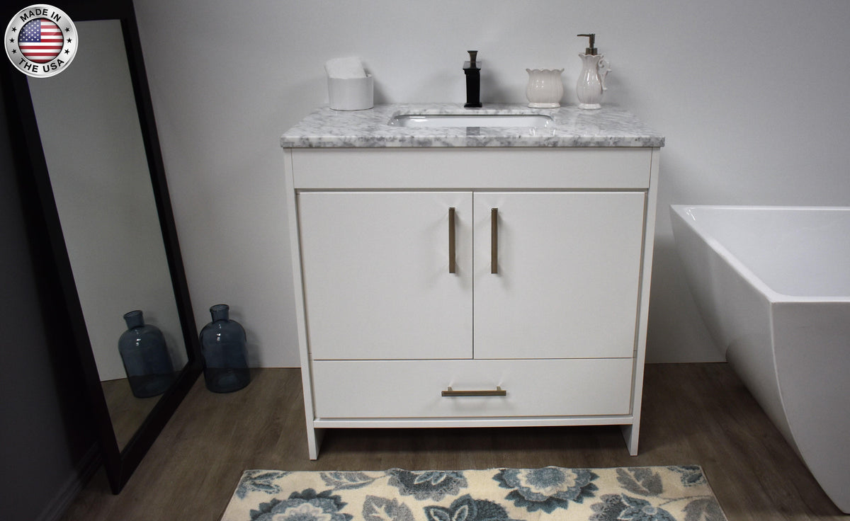 Volpa USA Capri 36" Modern Bathroom Vanity White MTD-3536W-1C MIU FS
