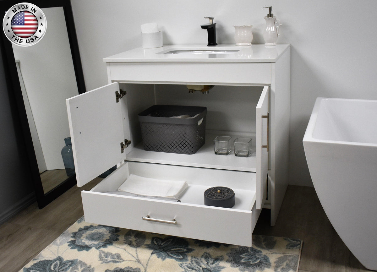 Volpa USA Capri 36" Modern Bathroom Vanity White MTD-3536W-1W AOSMIU