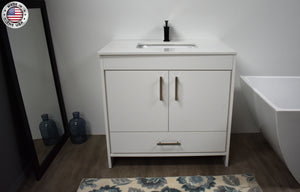 Volpa USA Capri 36" Modern Bathroom Vanity White MTD-3536W-1W FMIU