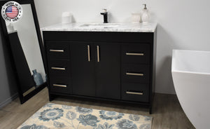Volpa USA Capri 48" Modern Bathroom Vanity Black MTD-3548BK-1C MIUAS