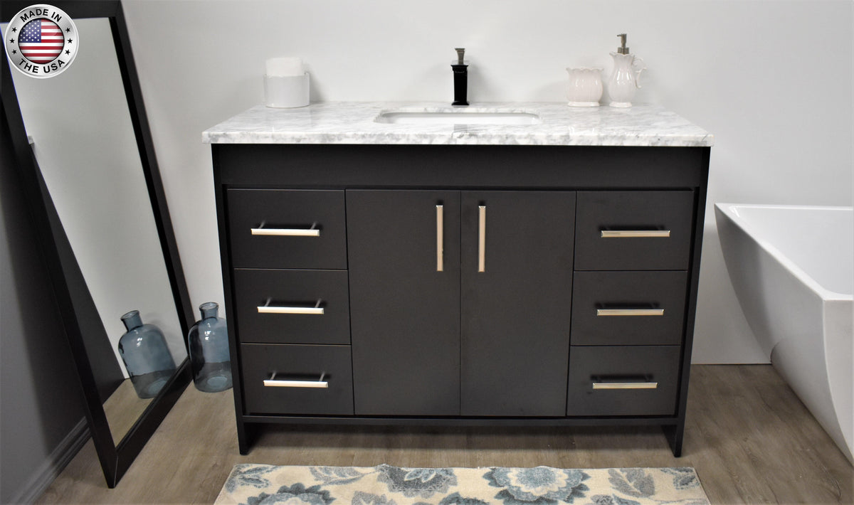 Volpa USA Capri 48" Modern Bathroom Vanity Black MTD-3548BK-1C MIUFS