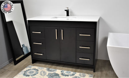 Volpa USA Capri 48" Modern Bathroom Vanity Black MTD-3548BK-1W MIUA