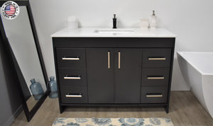Volpa USA Capri 48" Modern Bathroom Vanity Black MTD-3548BK-1W MIUFS