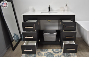 Volpa USA Capri 48" Modern Bathroom Vanity Black MTD-3548BK-1W MIUFSO