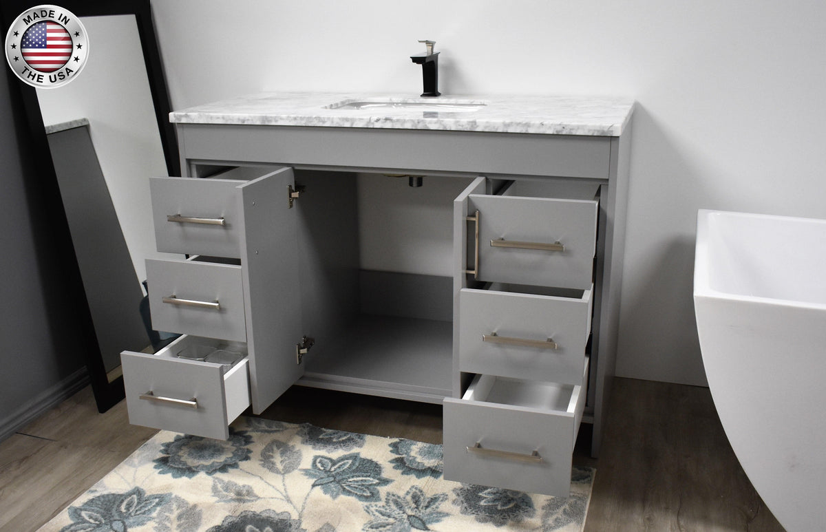 Volpa USA Capri 48" Modern Bathroom Vanity Grey MTD-3548G-1C MIUAO