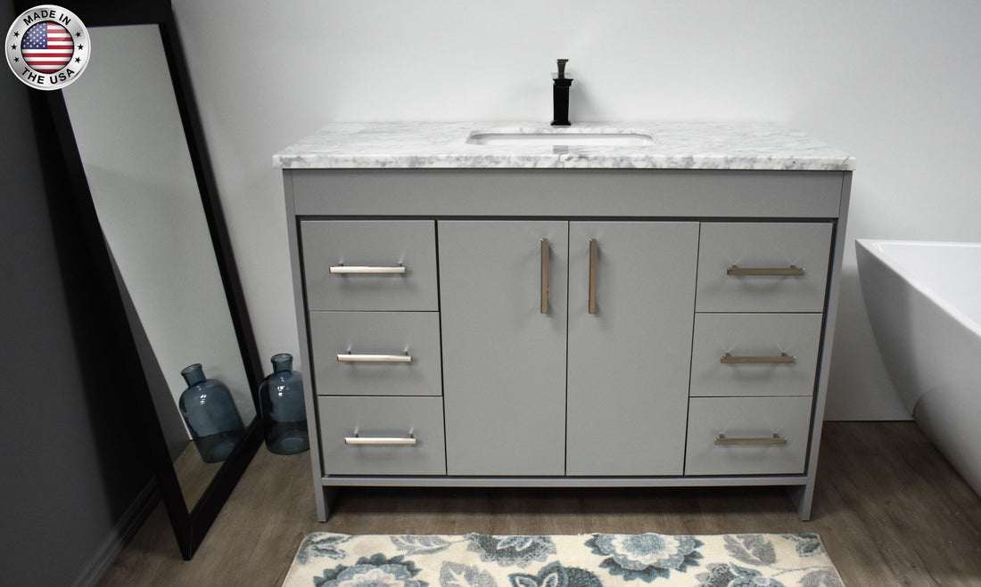 Volpa USA Capri 48" Modern Bathroom Vanity Black MTD-3548BK-1C MIUF